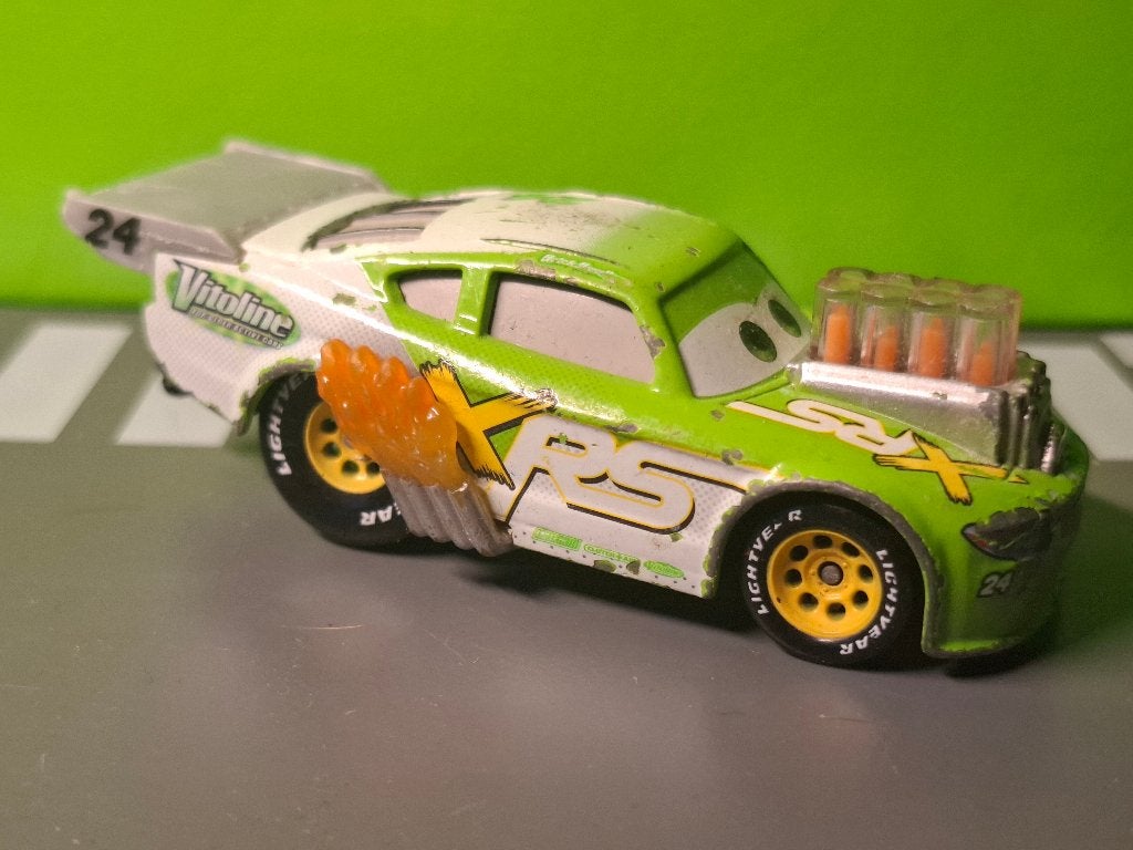 Disney Cars - Brick Yardley XRS Drag Racing [groen] 1/55 1, Ophalen of Verzenden, Gebruikt