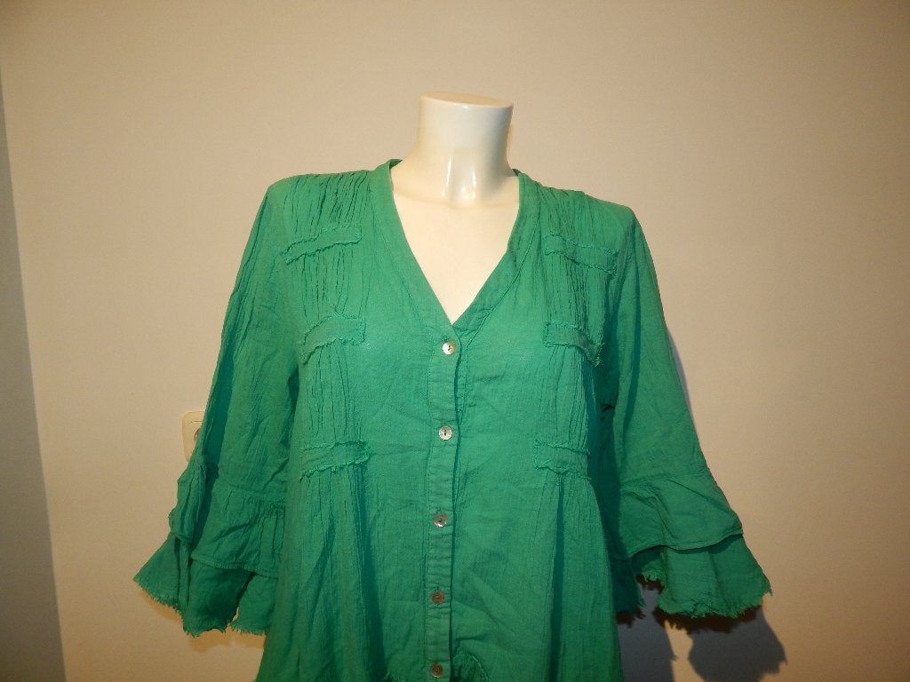 Devotion appeltjes groene Ibiza jurk uitlopend model M, Kleding | Dames, Maat 38/40 (M), Verzenden, Devotion, Knielengte