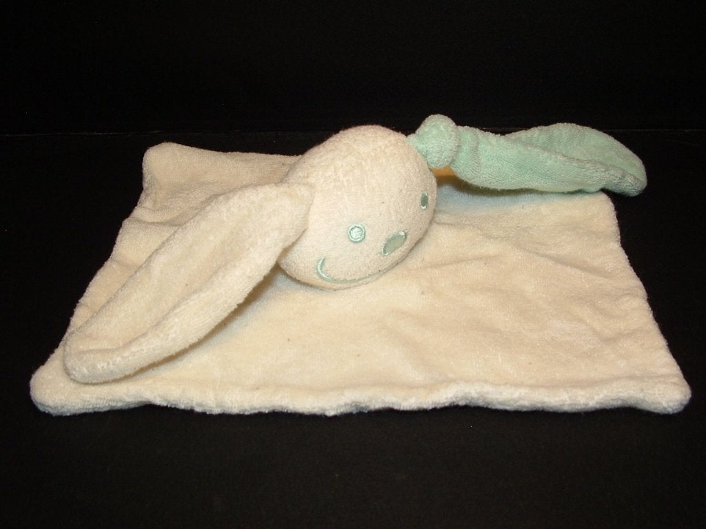 FUNNIES KONIJN KNUFFELDOEK BADSTOF WIT MET MINTGROE, Verzenden, Nieuw, Overige typen