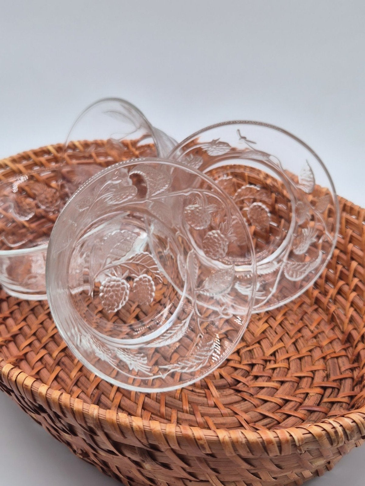 Set van 6 vintage Arcoroc France frambozen schaaltjes, Ophalen of Verzenden