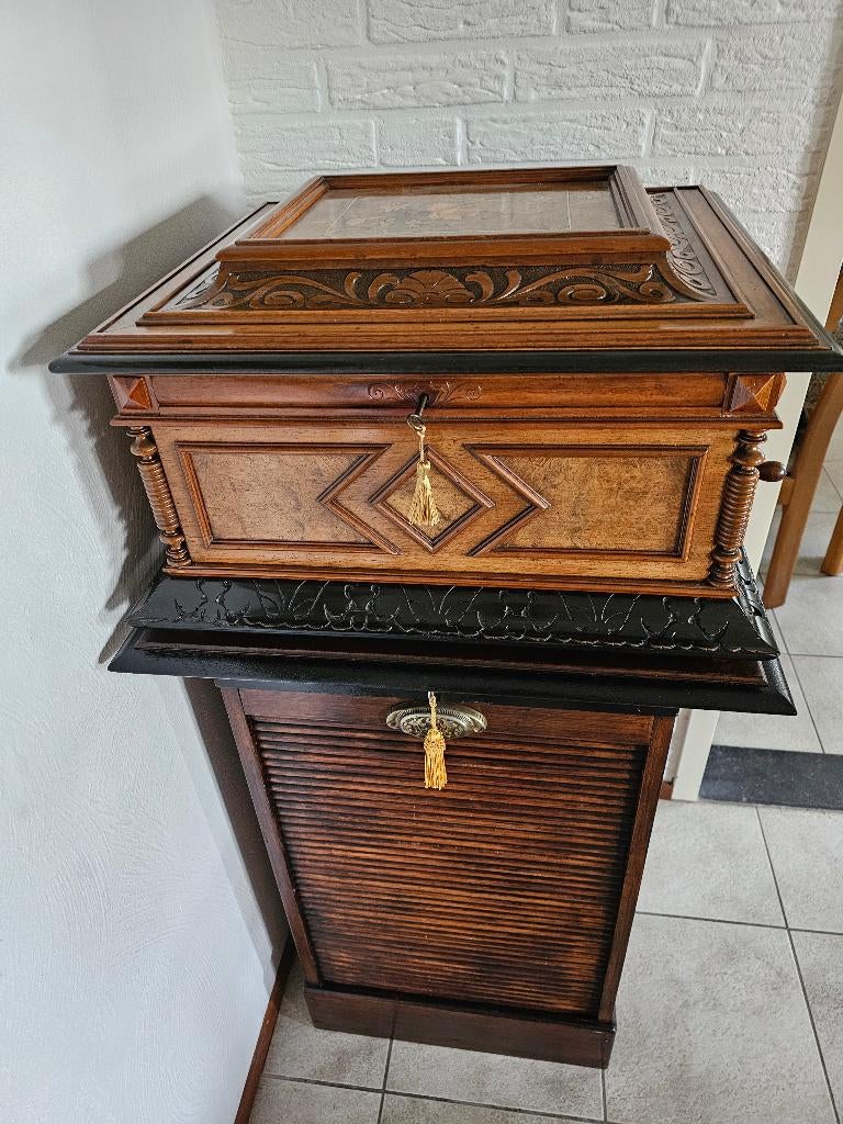 Polyphon Dubbelelkam Speeldoos met 64 Platen, Ophalen