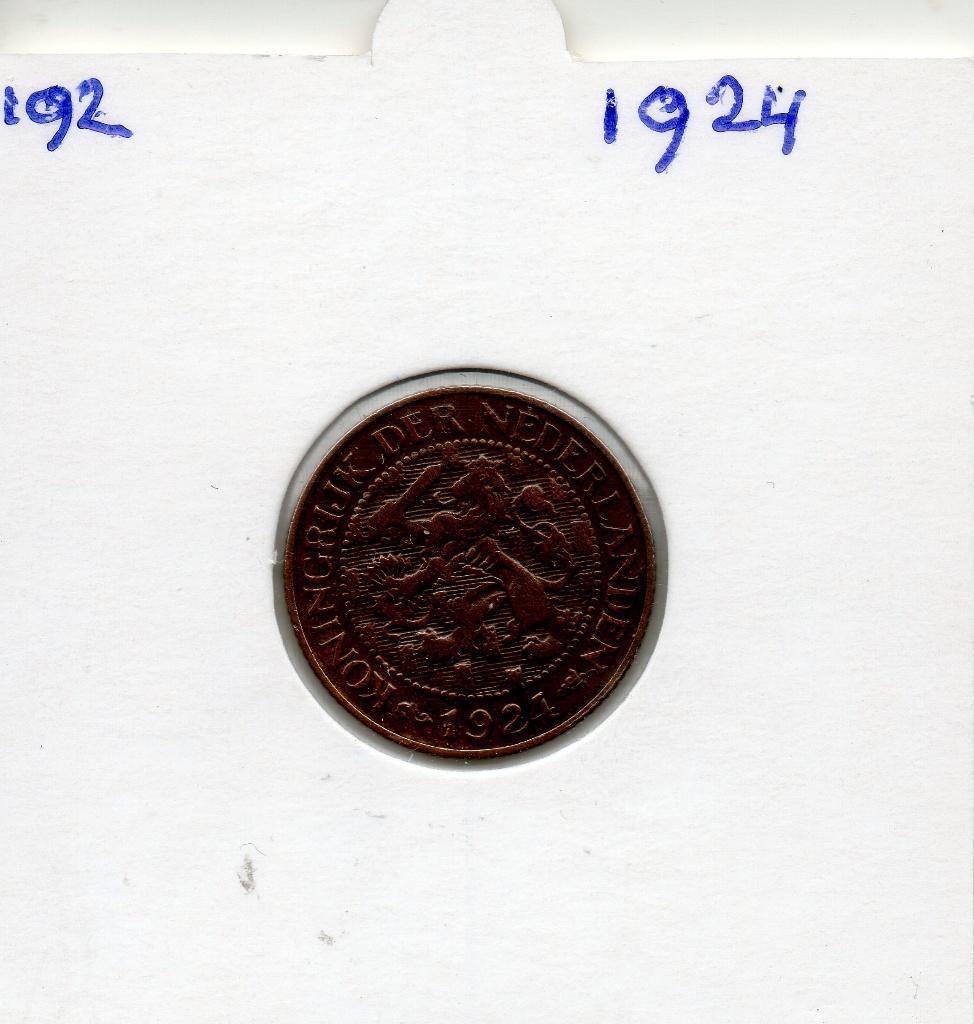 WILHELMINA 1 CENT 1924, Ophalen of Verzenden, Koningin Wilhelmina, 1 cent, Losse munt