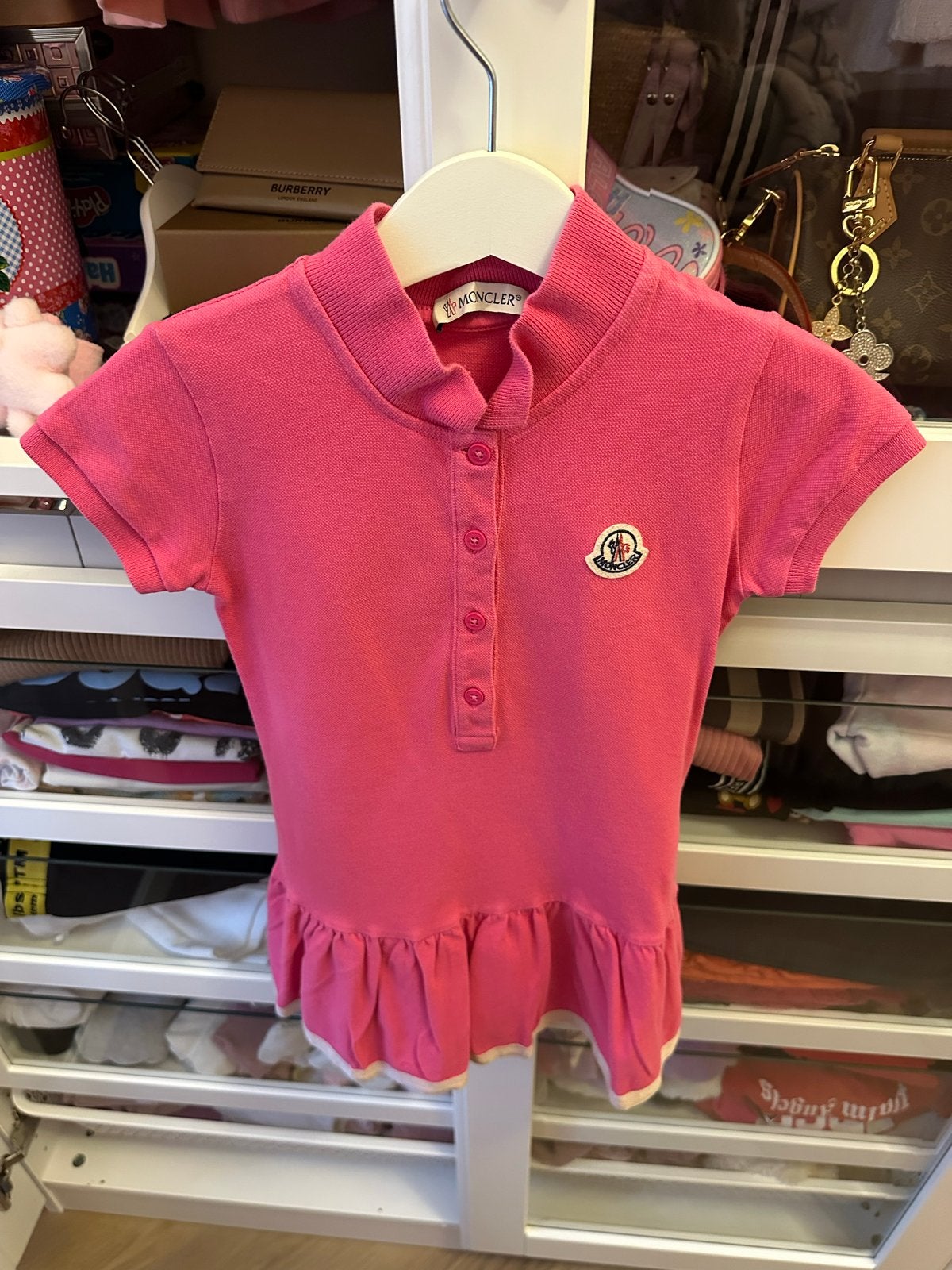 Moncler jurk roze maat 104 (4 jaar), Ophalen of Verzenden, Zo goed als nieuw, Meisje, Jurk of Rok