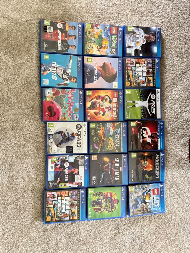 Verschillende aantal ps4 ps5 spellen fifa gta f1 lego, Spelcomputers en Games, Spelcomputers | Sony PlayStation 5, Ophalen of Verzenden