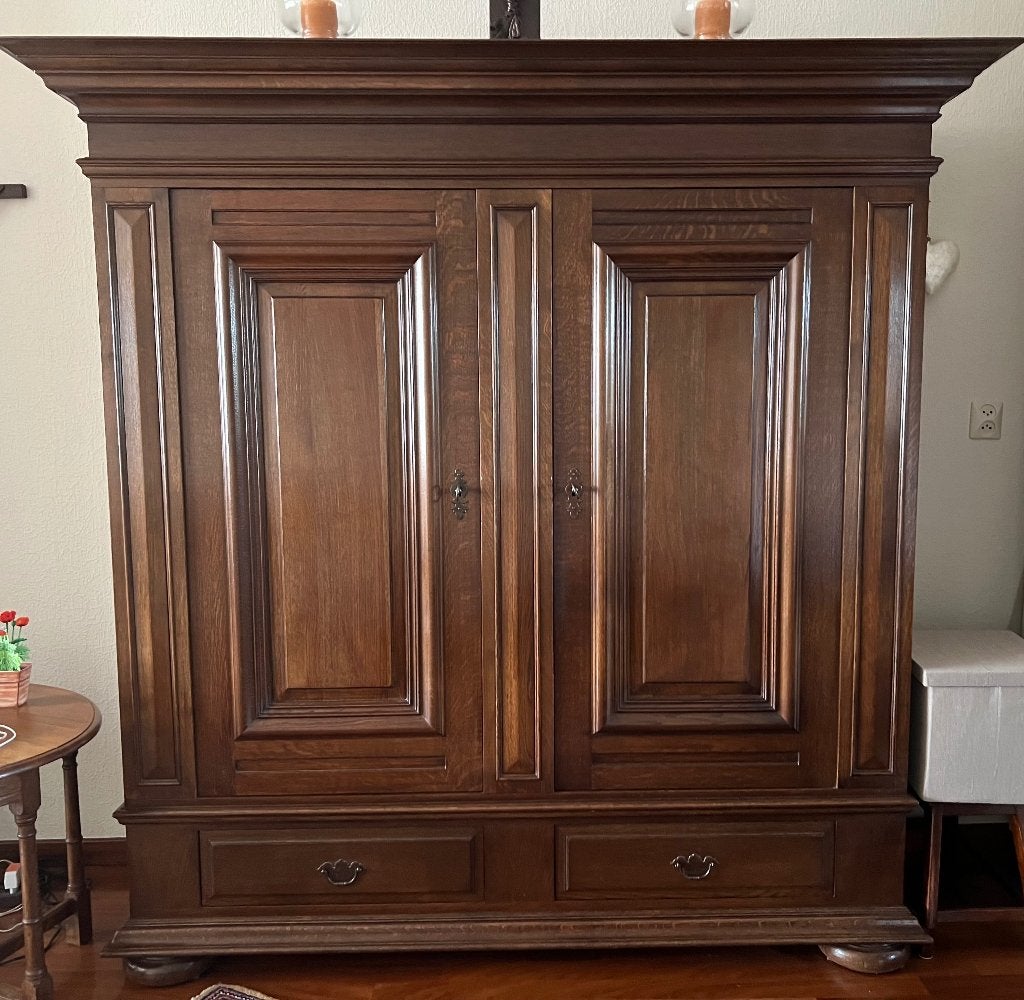 Prachtige vintage kast / servieskast / buffetkast eikenhout, Ophalen, Gebruikt, 100 tot 150 cm, 200 cm of meer