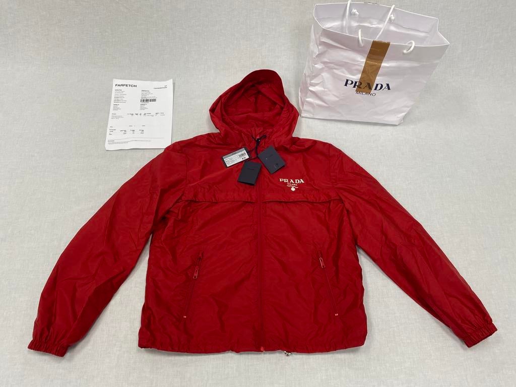 Prada Re-Nylon Blouson Jacket Red Size 54, Maat 52/54 (L), Verzenden, ., Nieuw