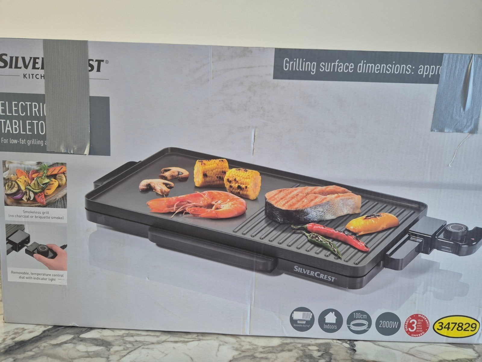 SilverCrest Elektrische Tafelgrill - 2000W, Ophalen of Verzenden, Nieuw, 4 t/m 7 personen