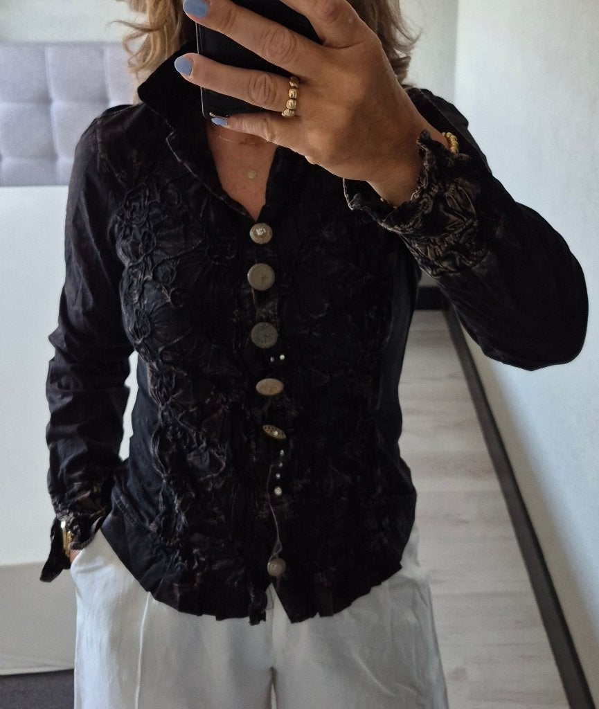 Super leuke blouse van Elisa Cavaletti, maat S, Kleding | Dames, Zwart, Ophalen of Verzenden, Zo goed als nieuw, Elisa Cavaletti
