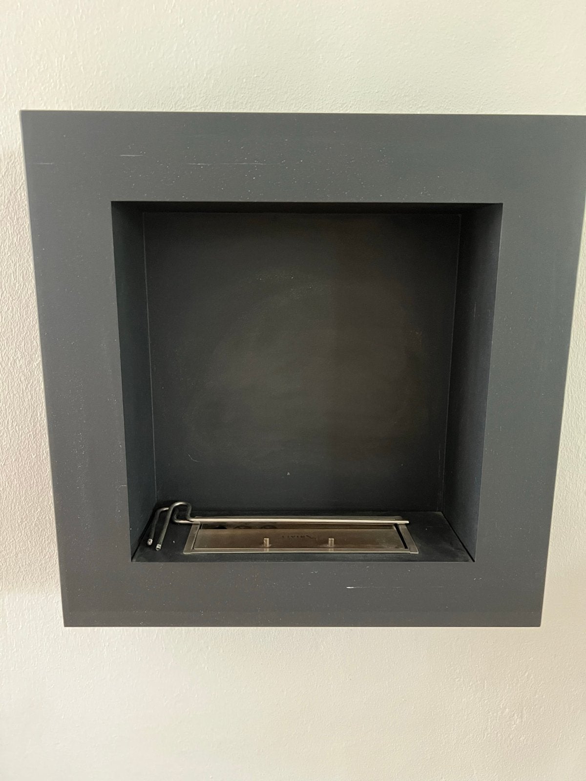 Livin' Flame Bio-Ethanol Wandhaard - Zo goed als nieuw, Huis en Inrichting, Haarden, Ophalen of Verzenden, Zo goed als nieuw, Hangende haard
