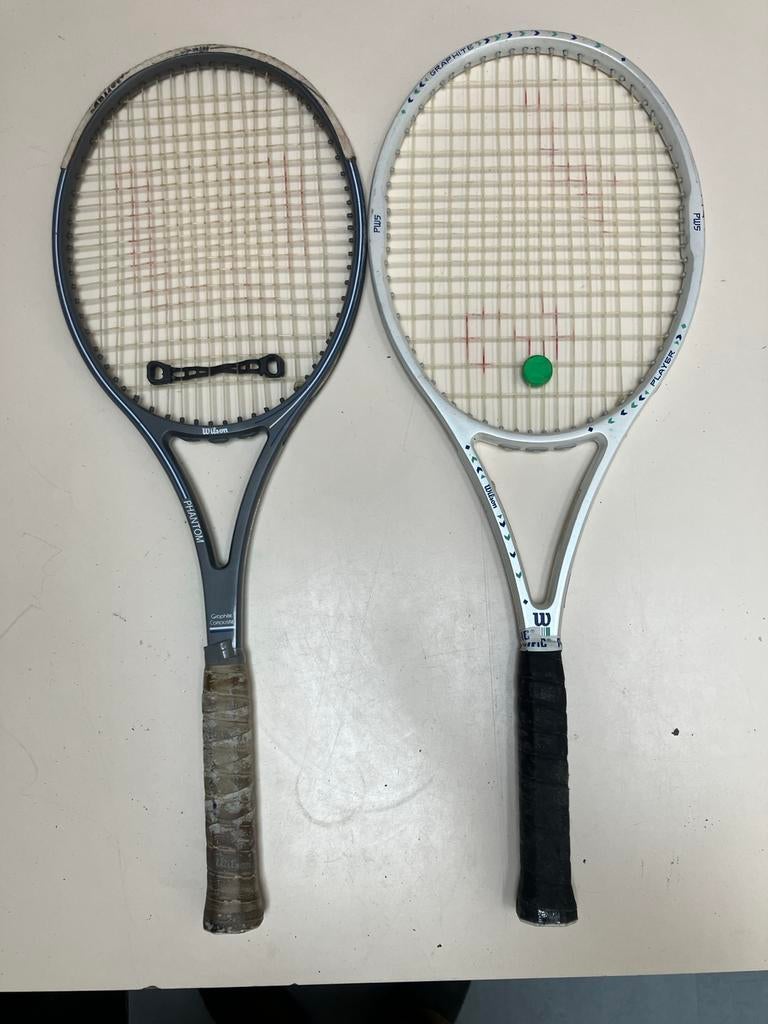 Twee vintage Wilson tennisrackets: Midsize en Midplus, Sport en Fitness, Tennis, Gebruikt, Racket, Wilson, Ophalen of Verzenden