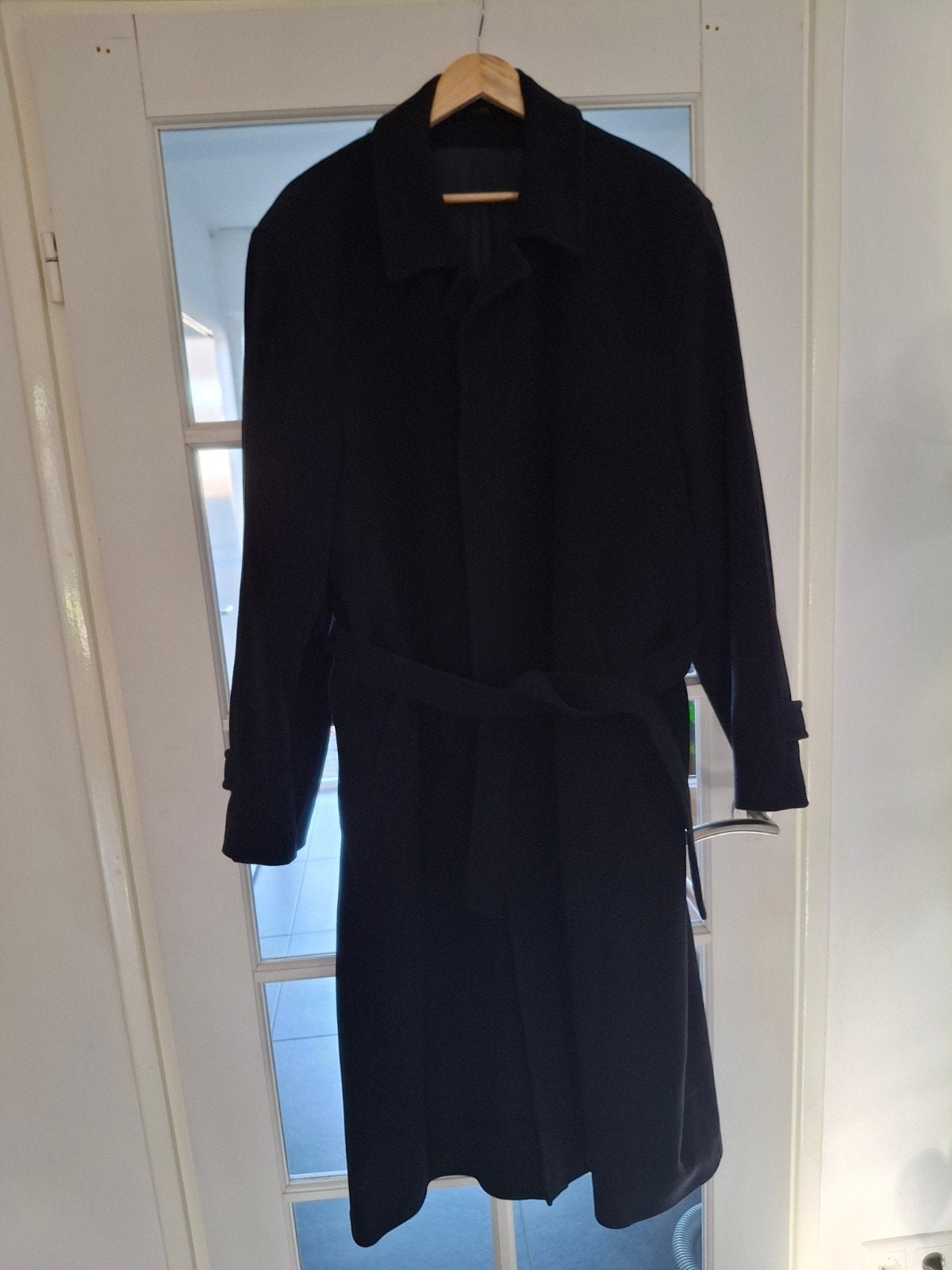 Lange zwarte herenjas van Cashmere en Wol - Maat XXL, Zwart, Overige maten, Ophalen of Verzenden, Zo goed als nieuw