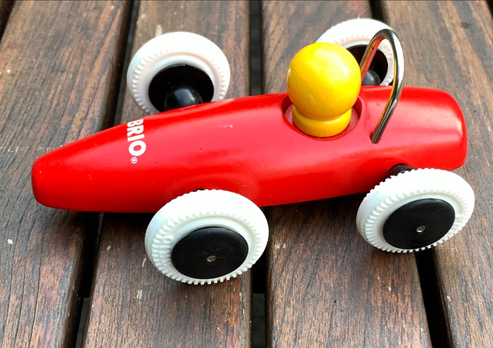 Brio Houten Raceauto Rood - Vintage Speelgoed, Ophalen of Verzenden, Gebruikt