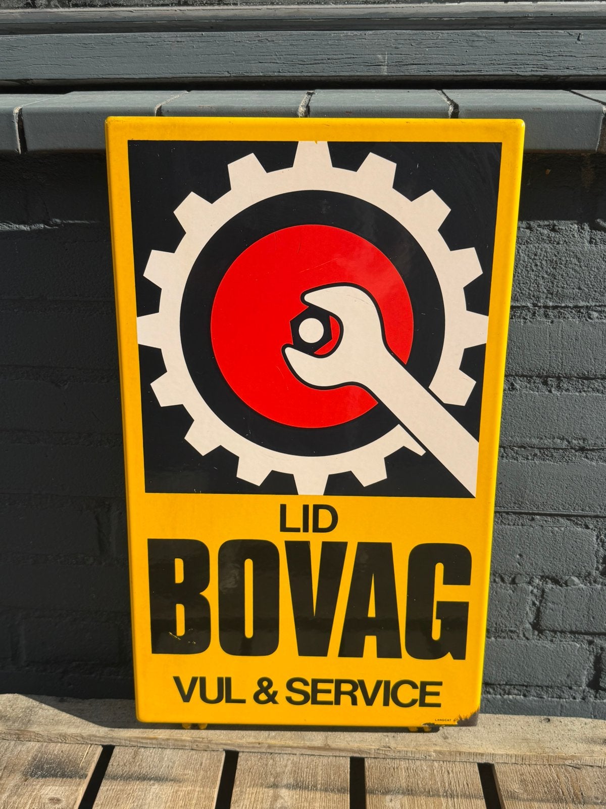 BOVAG Vul & Service emaille Reclamebord, Antiek en Kunst, Ophalen of Verzenden