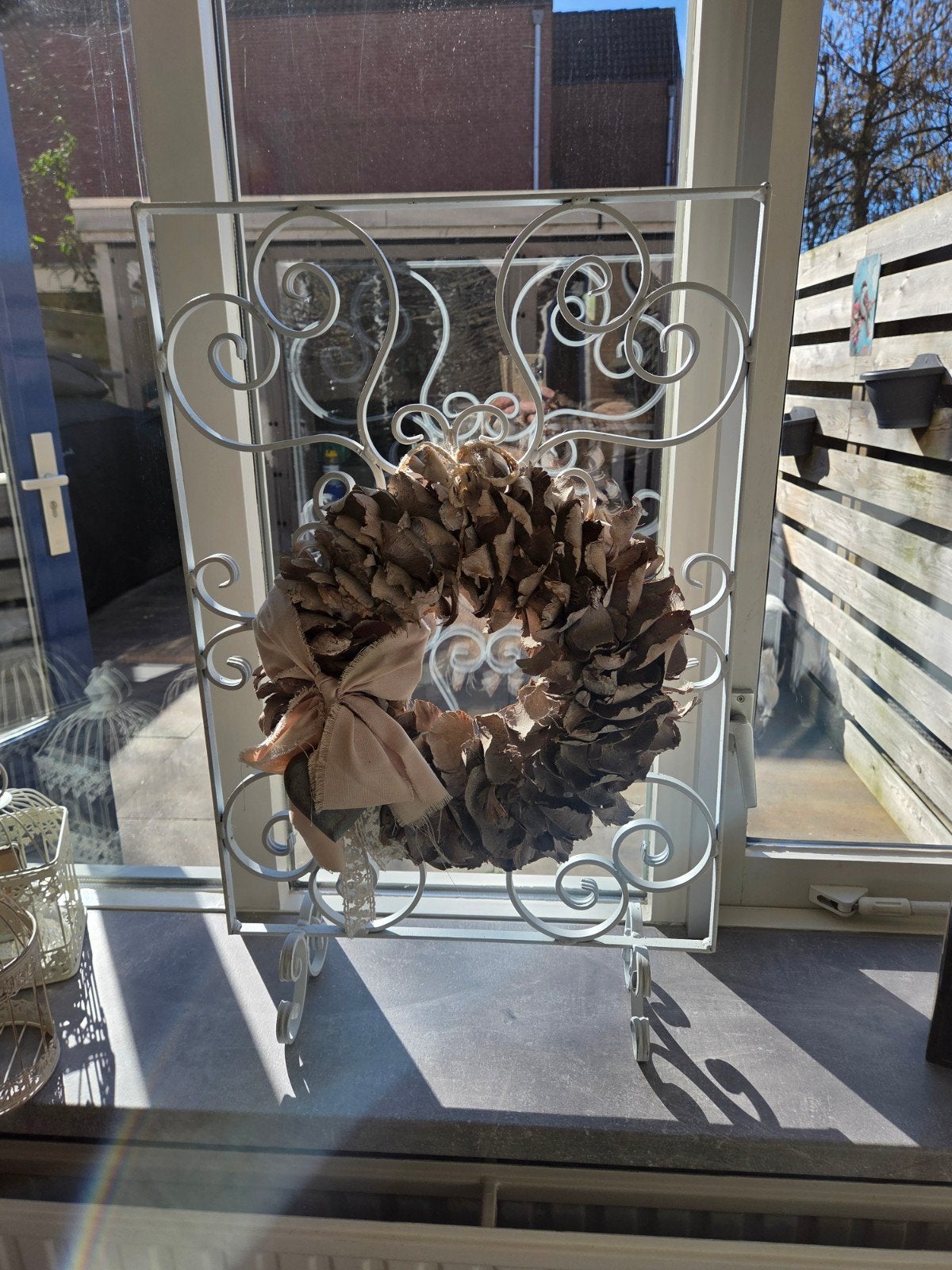 Brocante gietijzeren raamrek, Ophalen of Verzenden