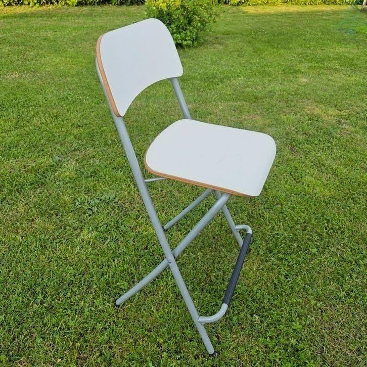 Barkruk Ikea Franklin inklapbaar voetensteun rugleuning, Huis en Inrichting, Barkrukken, Ophalen, Gebruikt, Met voetsteun, 60 tot 90 cm