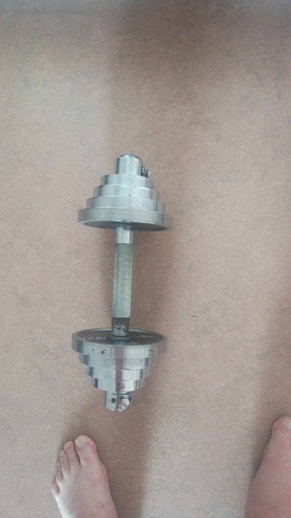dumbel halter gewichten schijven, Ophalen, Gebruikt, Halterset