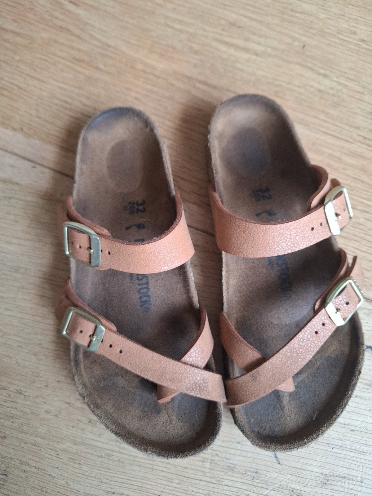 Birkenstock sandalen maat 32, Bruin, Gedragen, Birkenstock, Sandalen of Muiltjes