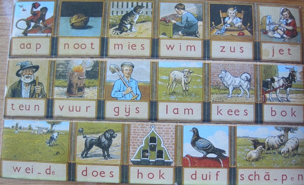 Ot en Sien - leesplankje - sticker kaart - aap noot mies, Verzenden, 1980 tot heden, Ongelopen, Kinderen