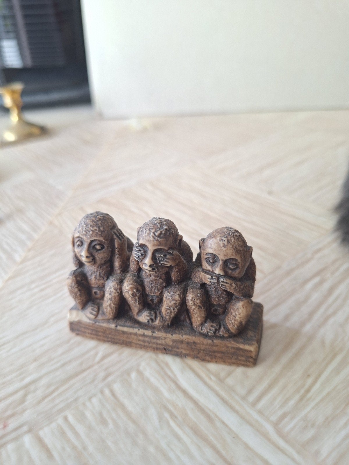 Drie Wijze Apen Beeldje - Horen, Zien, Zwijgen, Ophalen