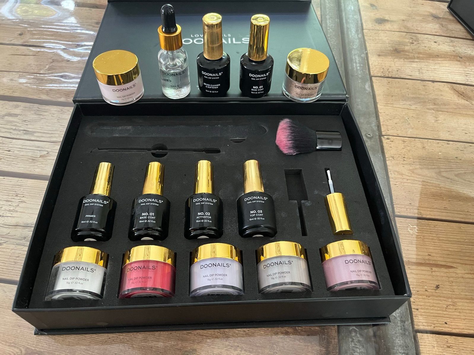 DOONAILS Dipping Powder Starter Kit + Remover & Accessoires, Ophalen of Verzenden, Zo goed als nieuw, Handen en Nagels