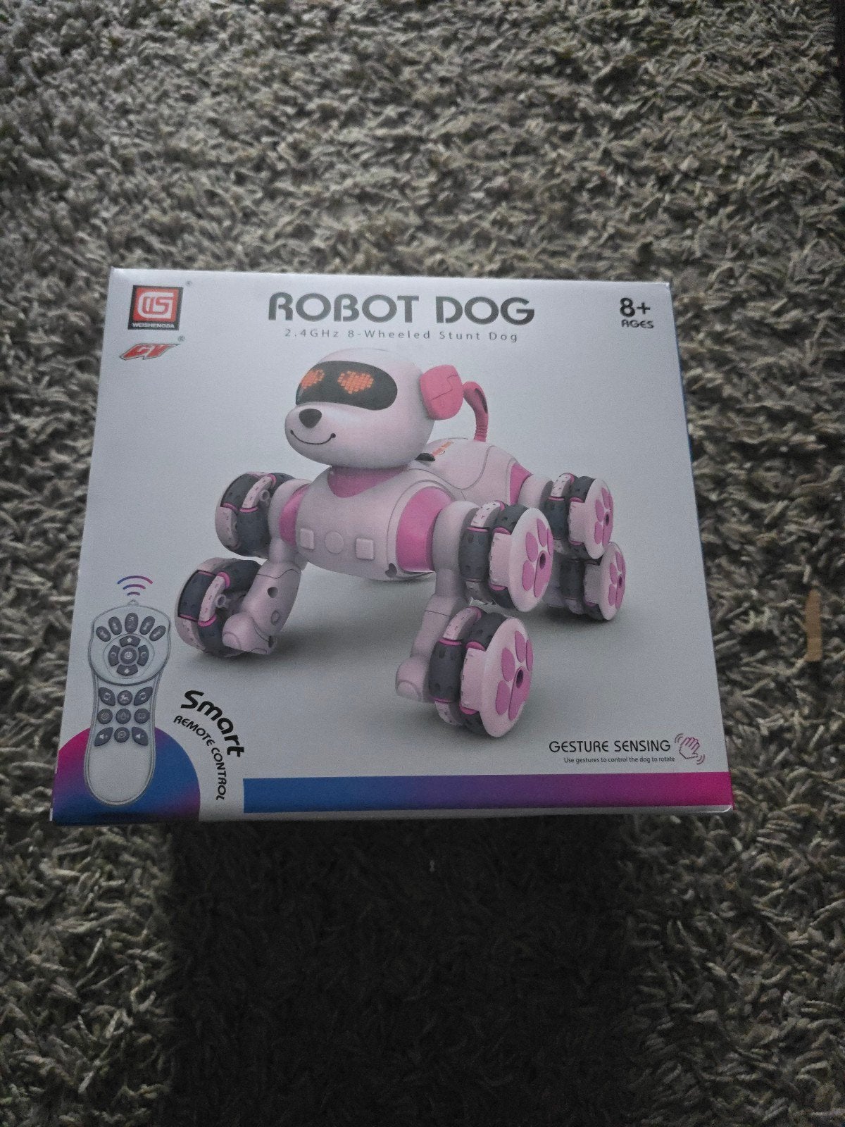 Robot Hond 2.4GHz 8-wiel Stunt Hond Roze, Verzenden, Nieuw, Meisje