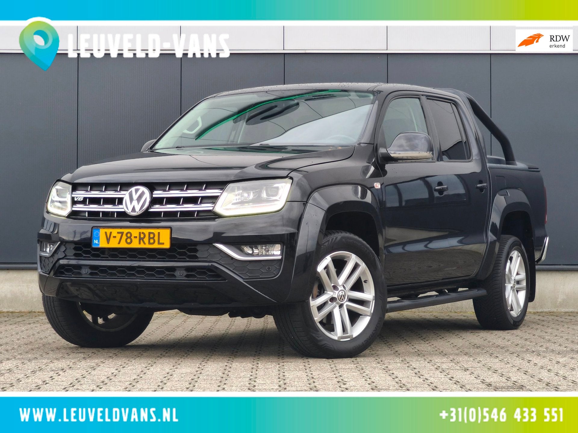 Volkswagen AMAROK 3.0 V6 TDI 4MOTION 8V DSG 3300KG TREKHAAK, Auto's, Volkswagen, Gebruikt, Zwart, Leder, Bedrijf