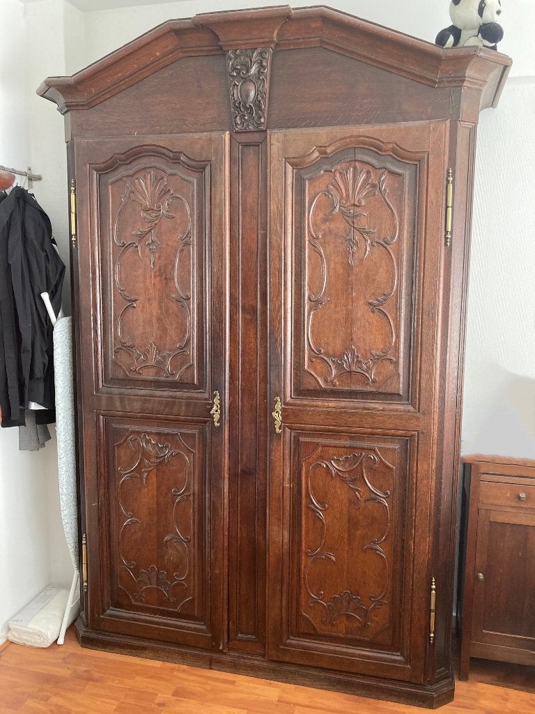 Prachtige Antieke Franse Kledingkast Garderobekast Dressoir, Ophalen, Met deur(en), Gebruikt, 200 cm of meer