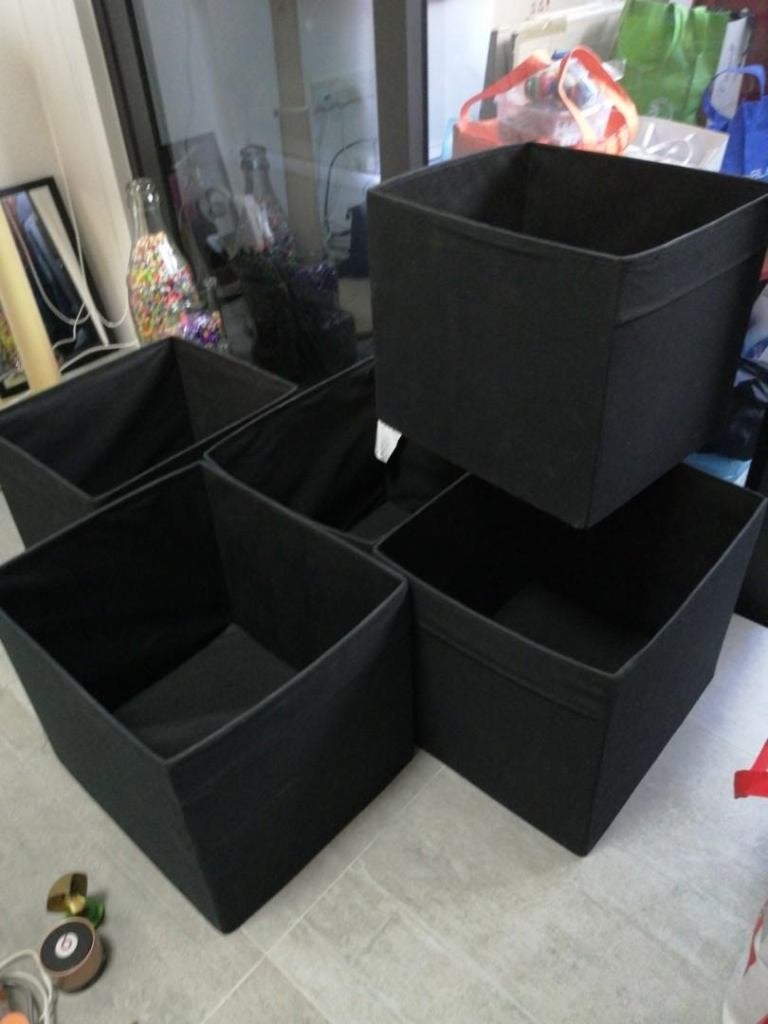 28x Drona manden bakken zwart & beige Ikea, Ophalen, Kunststof, Gebruikt, Mand