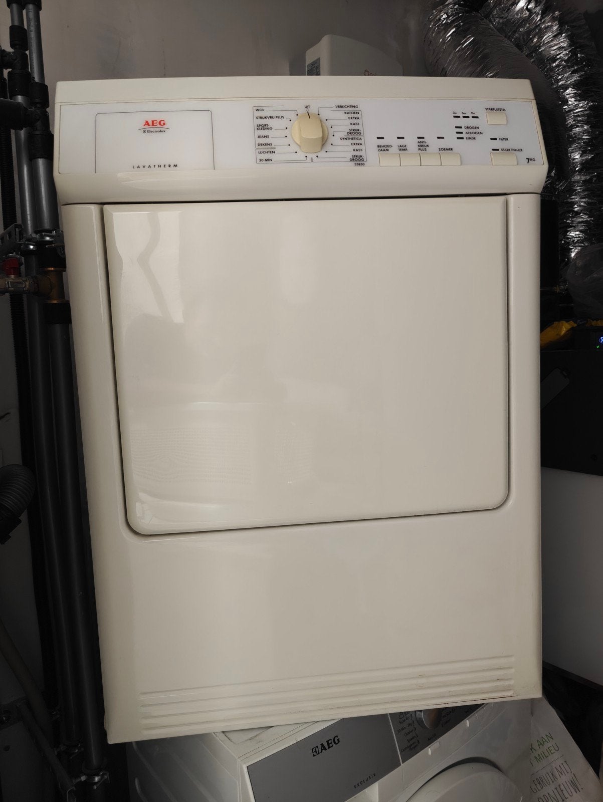 AEG Lavatherm T35850 luchtdroger- Goede staat, Ophalen, 6 tot 8 kg, Gebruikt, Luchtafvoer