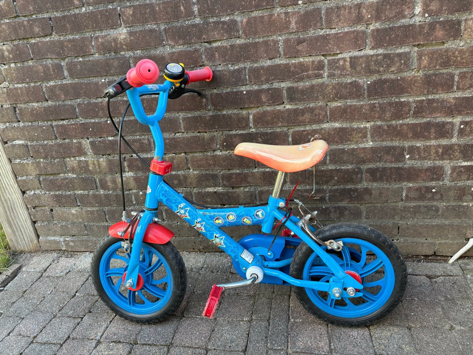 Thomas de Trein kinderfiets - Blauw, 12 inch, Fietsen en Brommers, Ophalen, Gebruikt, Velgrem, Minder dan 16 inch