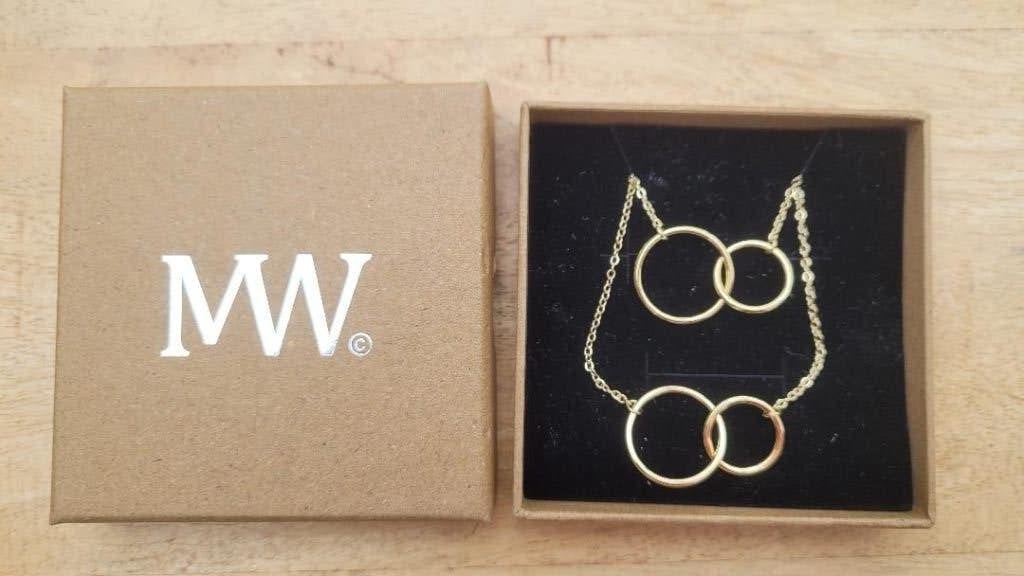 Sieraden set van ketting en armband EyeLove van MW, Ophalen of Verzenden, Nieuw, Goud, Overige materialen
