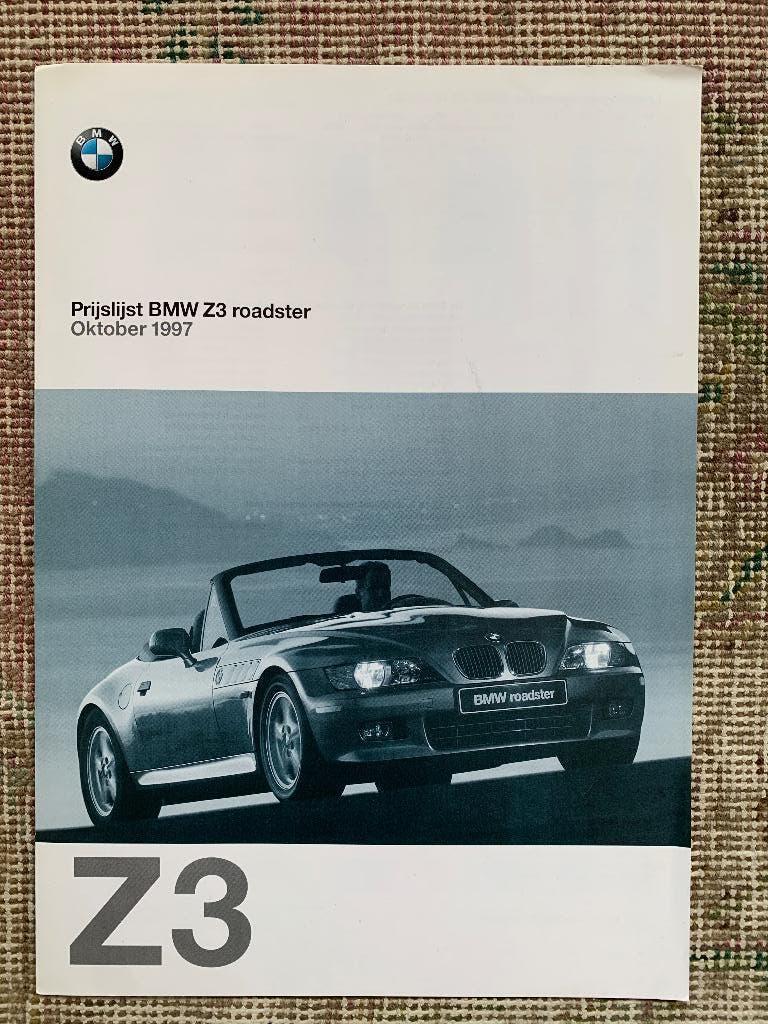 Nederlandse prijslijst BMW Z3 roadster 1997 nieuw!, Nieuw, Ophalen of Verzenden, BMW, BMW