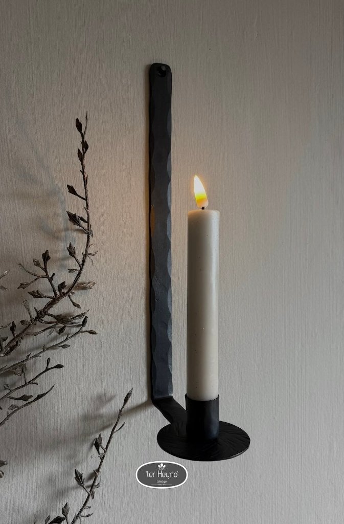 Metalen wand kandelaar kaars wandkandelaar stoer sober