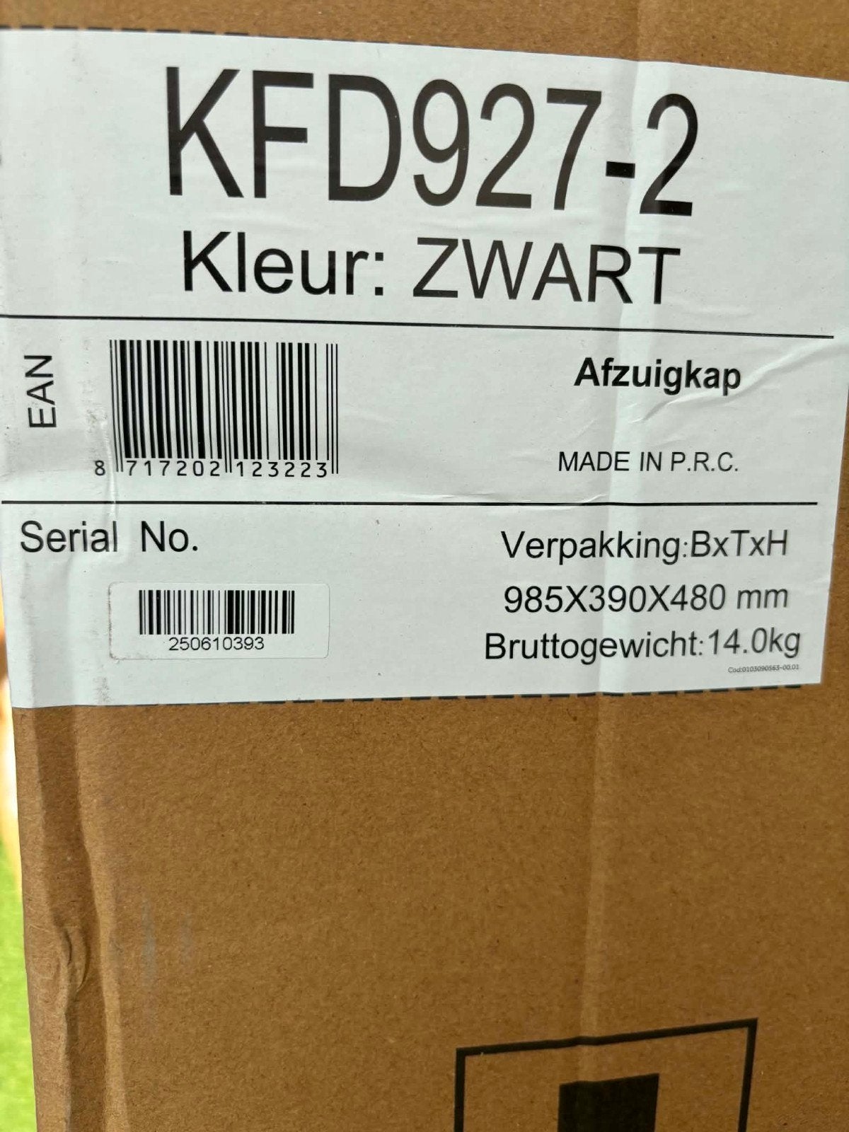 Elica KFD927-2 Zwarte Afzuigkap - Nieuw in Doos, Minder dan 200 m³ per uur, Onderbouw afzuigkap, Nieuw, Ophalen of Verzenden