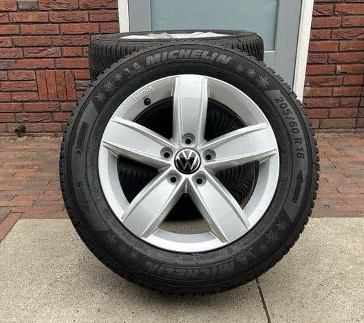 Originele VW T-Roc Caddy 16 inch 5x112 Michelin Winter, Ophalen, Gebruikt, 16 inch, Banden en Velgen