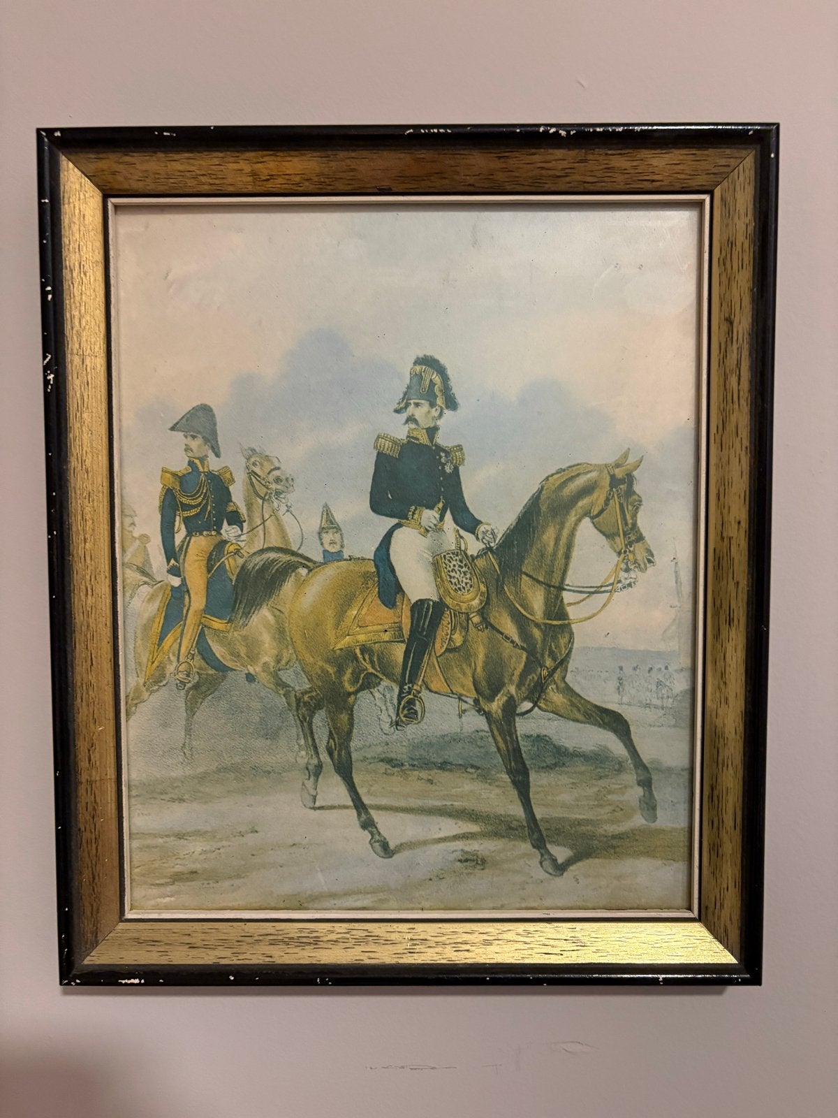 Drie antieke prenten van militaire officieren te paard, Antiek en Kunst, Kunst | Schilderijen | Klassiek, Ophalen