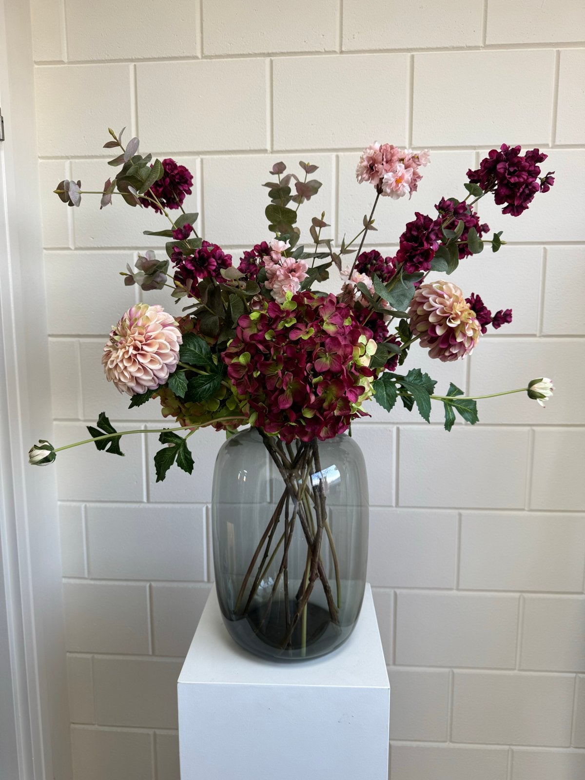 Prachtig boeket zijde bloemen inclusief vaas, Ophalen, Binnen, Boeket, Onderhoudsvrij