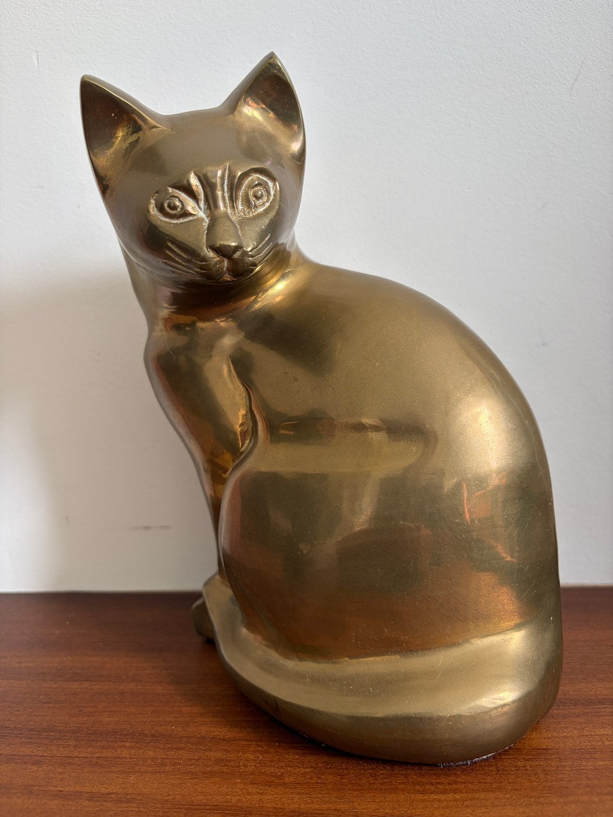 Vintage | messing katten beeld, Antiek en Kunst, Ophalen of Verzenden, Koper