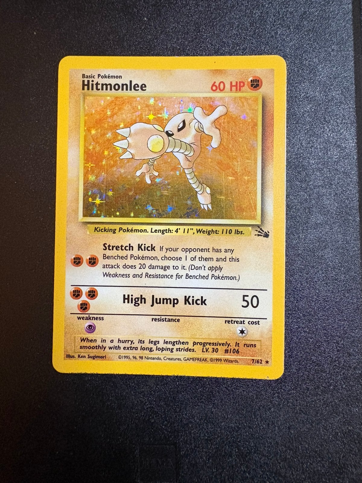 Hitmonlee Fossil 7, Ophalen of Verzenden, Zo goed als nieuw, Losse kaart, Foil
