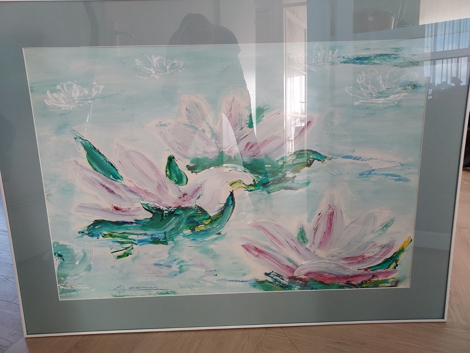 Schilderij waterlelie, Ophalen of Verzenden