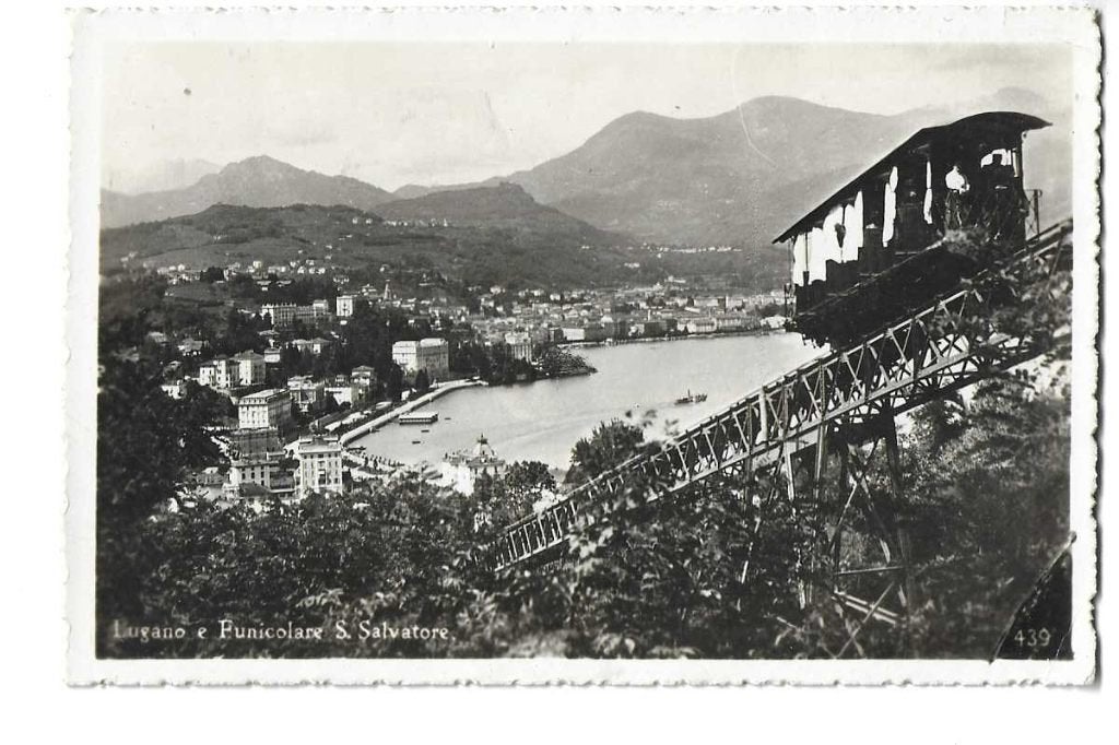lugano  funicolare  italië  uitg finzi  1920  goudstikkerkaa, Verzamelen, Verzenden, Zo goed als nieuw, Tram, Kaart of Prent