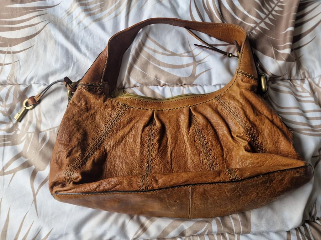 Leren Fossil tas, Ophalen of Verzenden