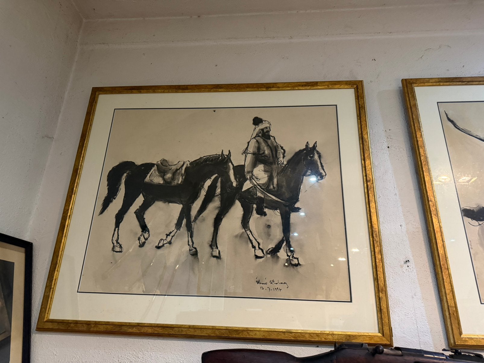 Ottomaanse strijder op paard van kunstenaar Ilhami Atalay, Antiek en Kunst, Ophalen of Verzenden