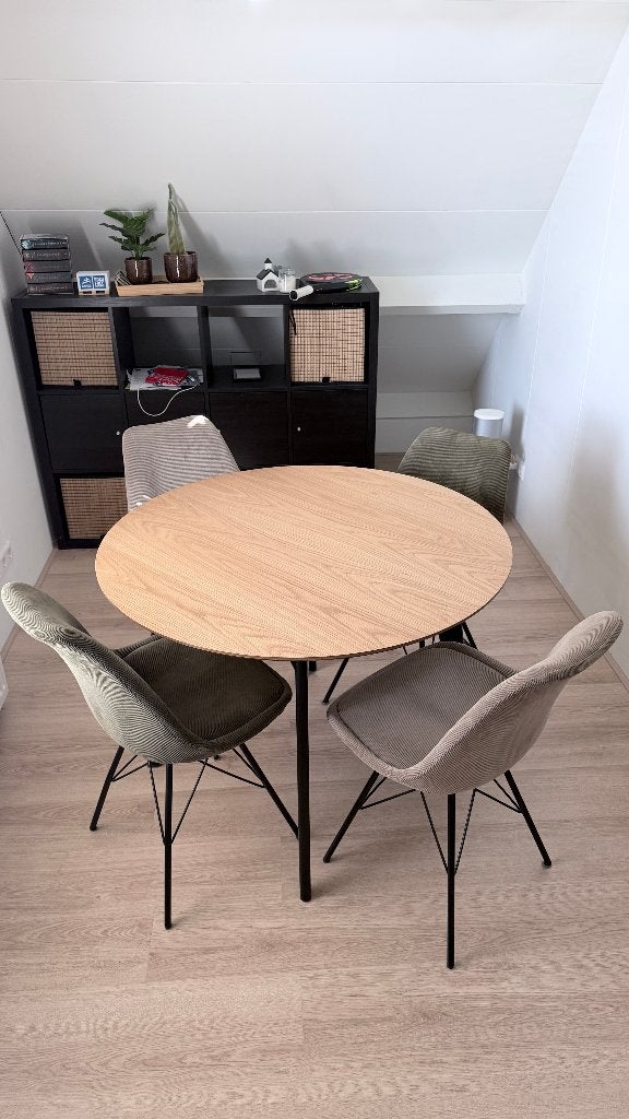 Eettafel en stoelen, Huis en Inrichting, Ophalen, Gebruikt, 100 tot 150 cm, 50 tot 100 cm