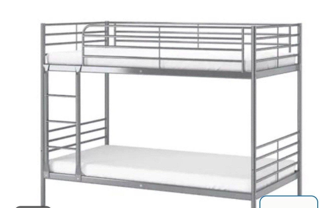 Metalen Ikea stapelbed, Huis en Inrichting, Ophalen, Gebruikt, 90 cm, 160 tot 180 cm