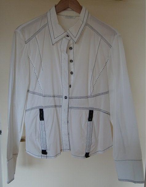 Salt & Pepper blouse wit met zwarte stiksels, Maat 38/40 (M), Wit, Salt & Pepper, Ophalen of Verzenden