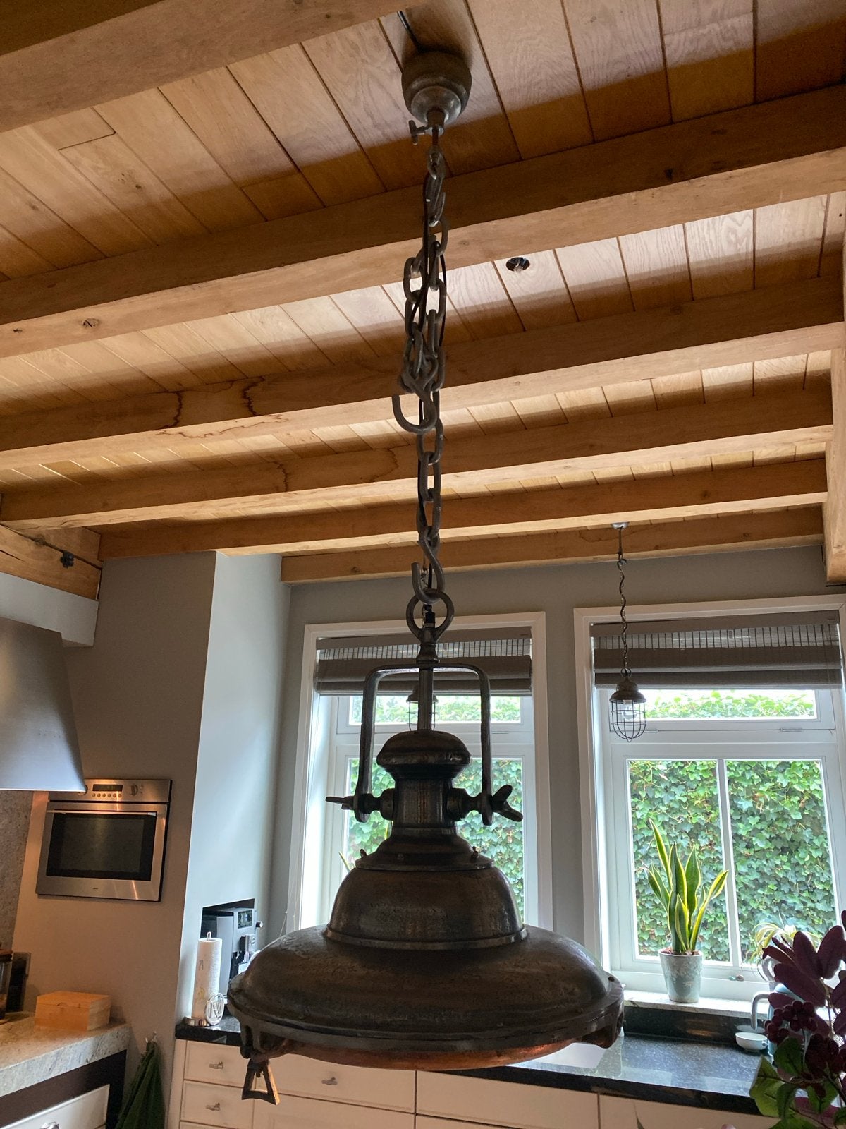 Industriële hanglamp Rofra - Stoer en sfeervol, Huis en Inrichting, Ophalen, Gebruikt, Metaal, E27 (groot)