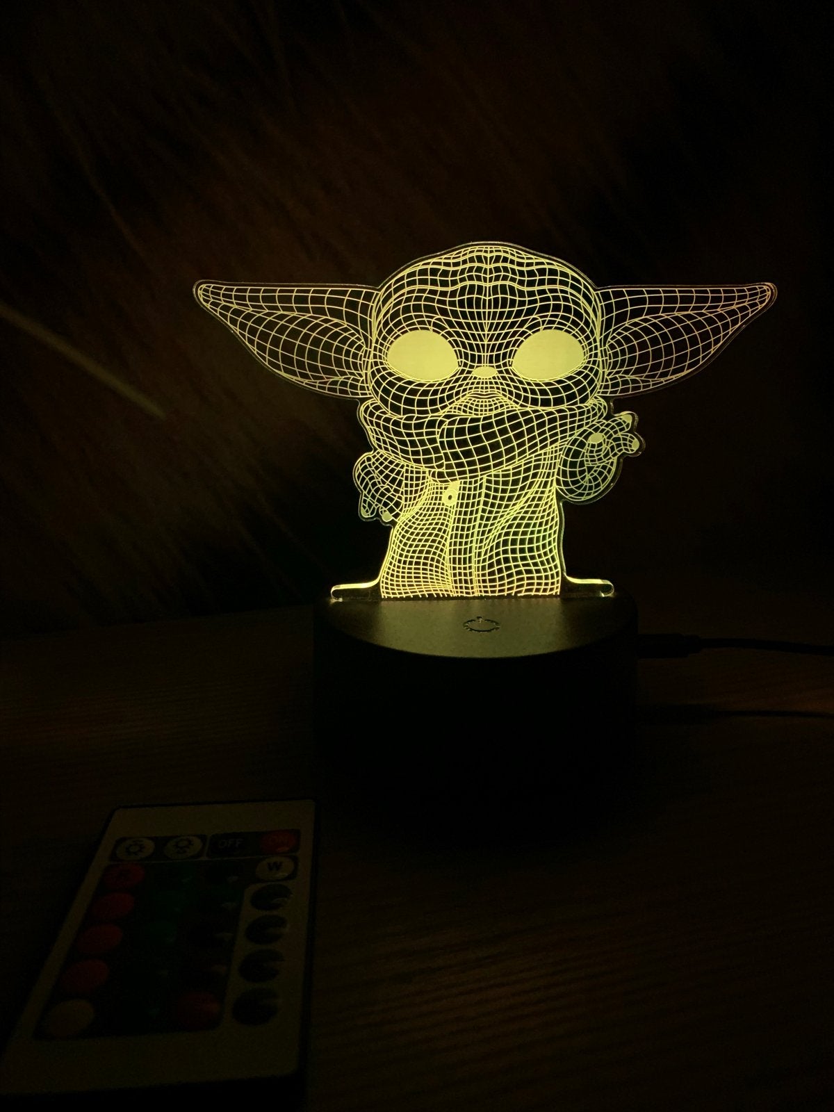Baby Yoda 3D LED Lamp met Afstandsbediening - RGB Kleuren, Overige merken, Kunststof, Meerkleurig, Overige fittingen