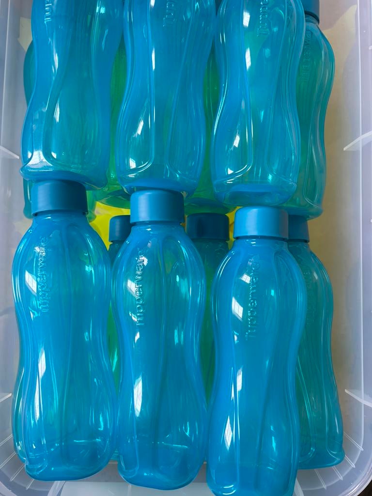 Tupperware Ecofles 750ml draaidop petrol nieuw, €14 p/s, Ophalen of Verzenden, Nieuw, Groen, Overige typen