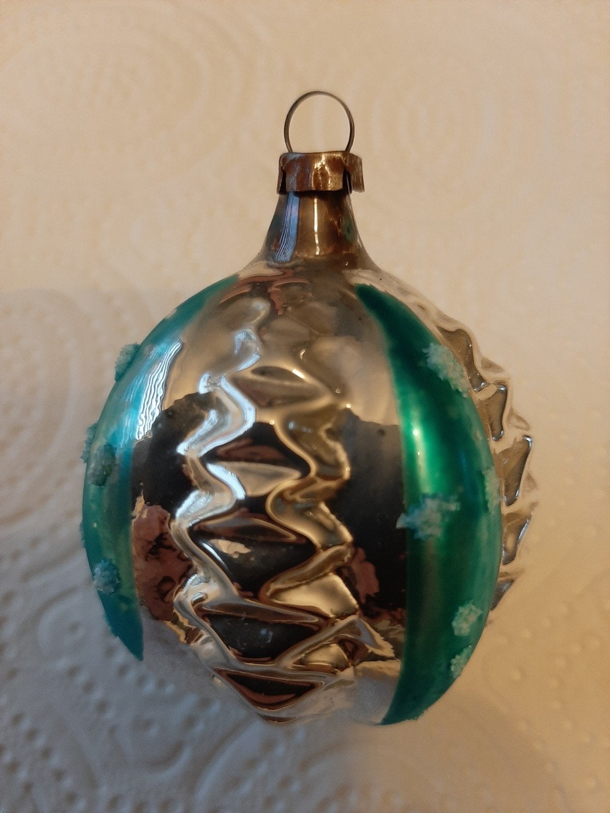 Vintage retro Antieke Kerstbal, Kerstornament glas oud., Diversen, Ophalen of Verzenden, Zo goed als nieuw